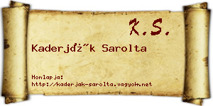 Kaderják Sarolta névjegykártya