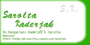 sarolta kaderjak business card